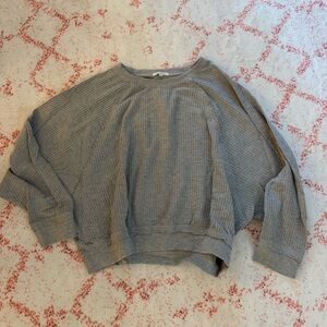Z Supply Heather Gray Waffle Knit Top